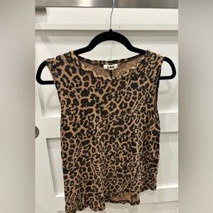 LNA Wild Leopard Print Muscle Tee